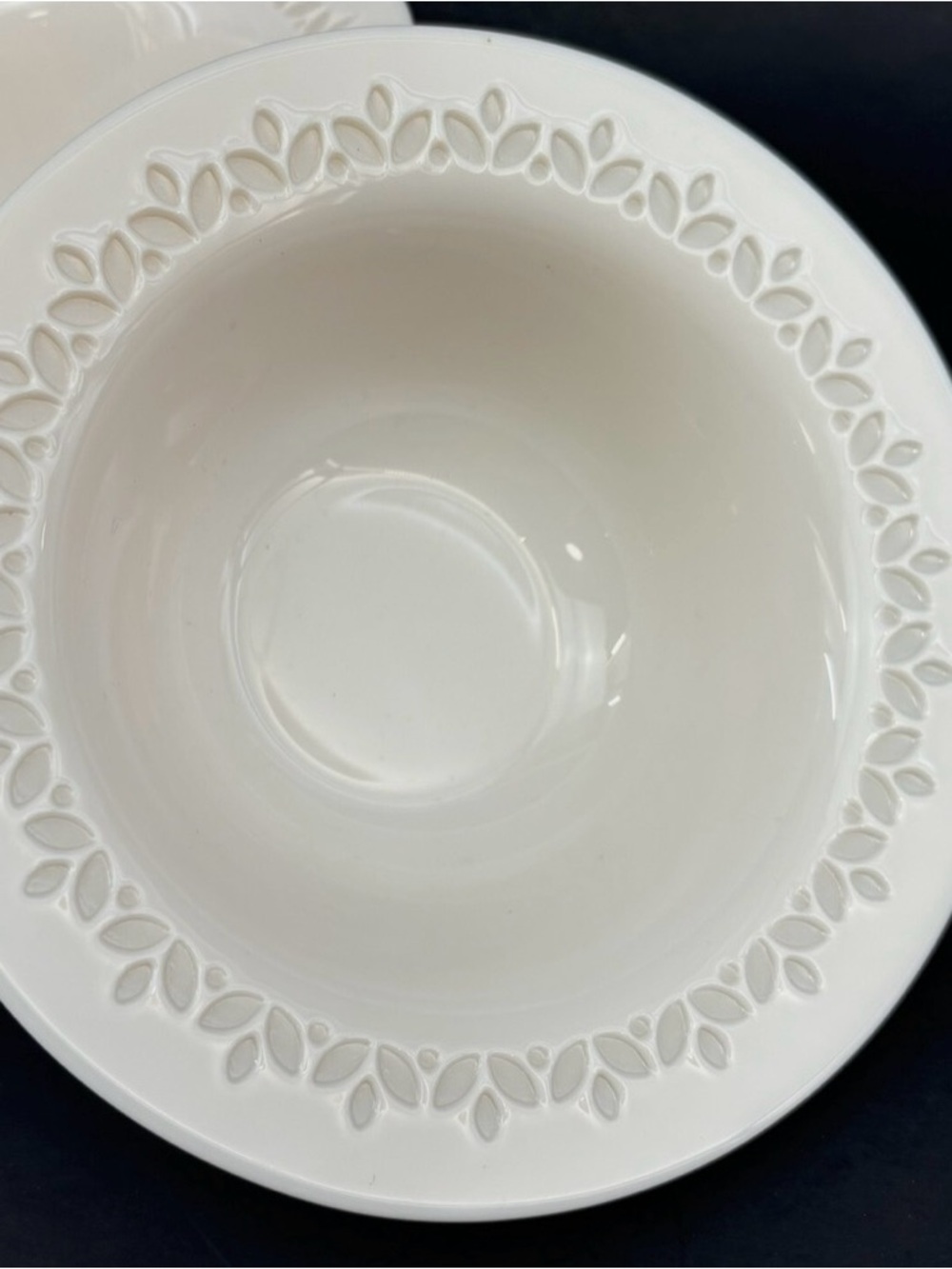 IKEA PARADISISK Set/2 Glass Rimmed 6.5” Soup Cereal Bowls Blush Pink France